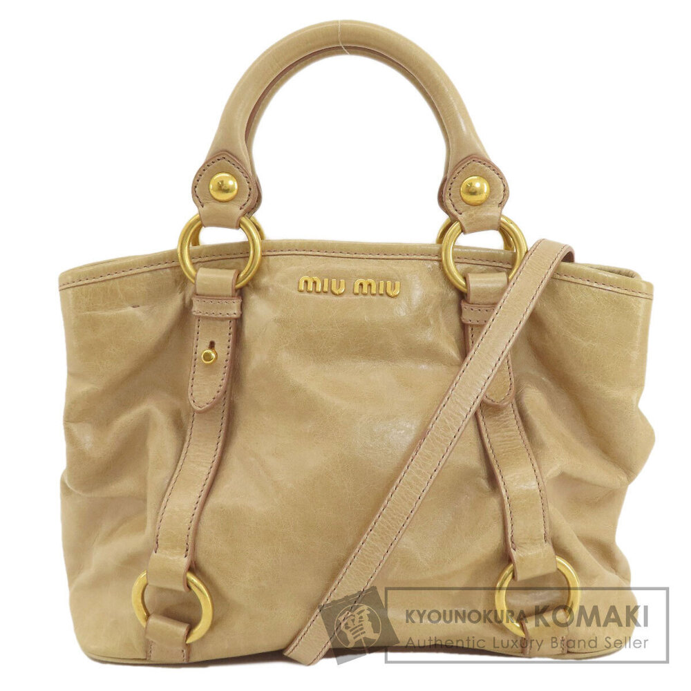 Miu Miu Vitello Shine leather handbag Brown